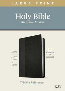 KJV Large Print Thinline Reference Filament Enabled Black Leatherlike by Tyndale