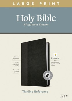 Filamento de referencia de línea delgada de letra grande KJV habilitado como cuero negro