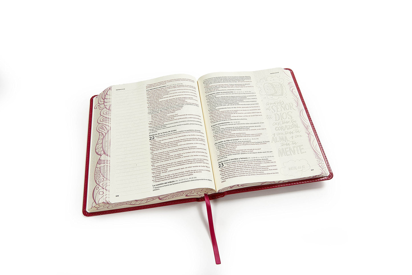 Biblia Reina Valera 1960 de Apuntes, Edición ilustrada. Símil piel, rosado (Spanish Edition)