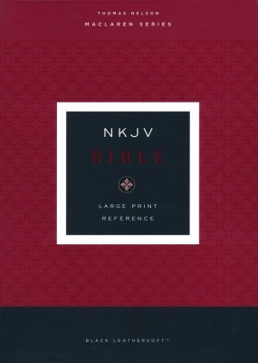 NKJV, Large Print Verse-by-Verse Reference Bible, Maclaren Series, Leathersoft, Black, Comfort Print