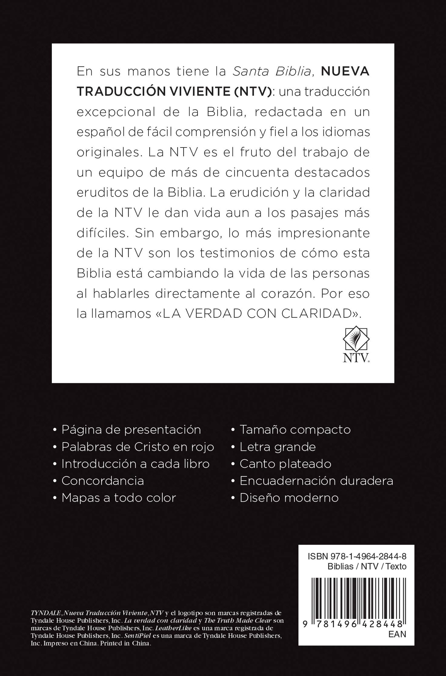 Santa Biblia NTV, Edición compacta letra grande, Apocalipsis 19:16 (Spanish Edition)