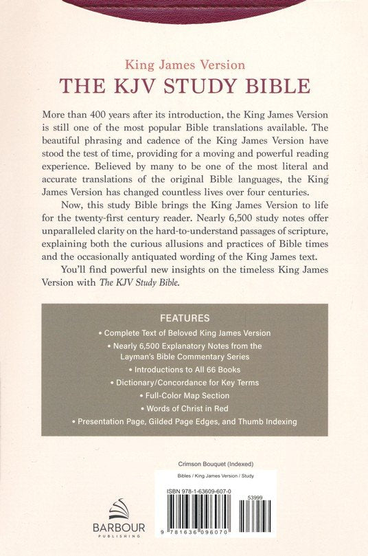 The KJV Study Bible, Indexed [Crimson Bouquet]