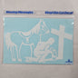 WINDOW STICKER- HORSE/MAN/CROSS