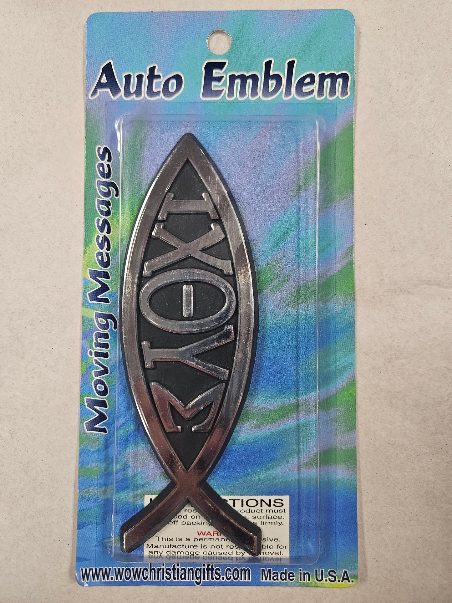 AUTO EMBLEM-XOYE FISH SILVER