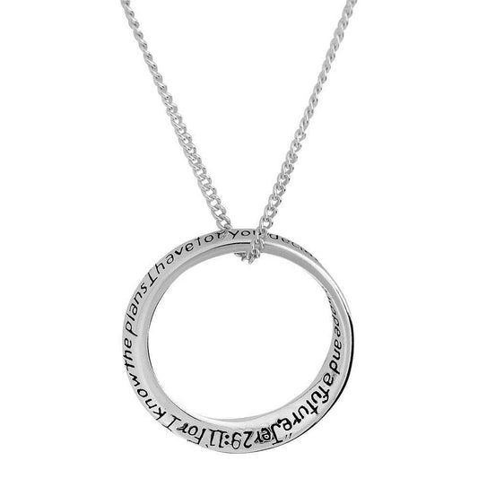 I Know The Plans I Have for You Mobius Ring Silver-Plated 18-Inch Pendant Necklace