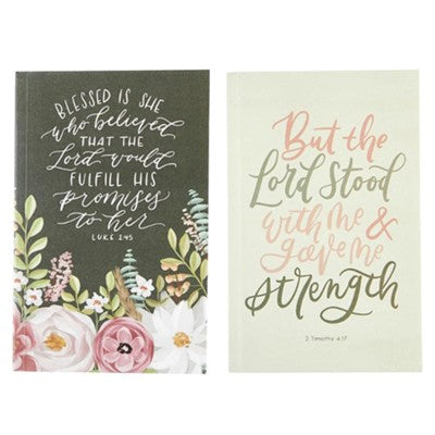 Blessed is she Who Believed/But the Lord Stood With Me Notebooks, Set of 2