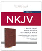 NKJV, Reference Bible, Wide Margin Large Print, Leathersoft, Brown, Red Letter, Comfort Print