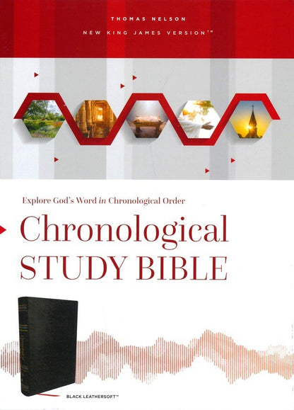 NKJV, Biblia de estudio cronológico, Leathersoft, Negro, Impresión cómoda: Santa Biblia, Nueva versión King James
