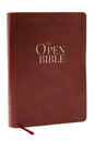 The Open Bible, New King James Version-Brown Leathersoft