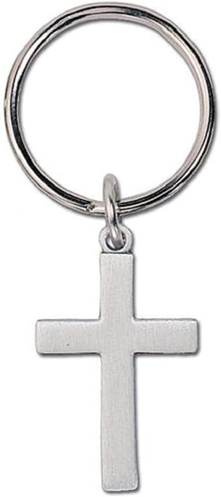 Pewter Finish Cross Key Ring Two Pack