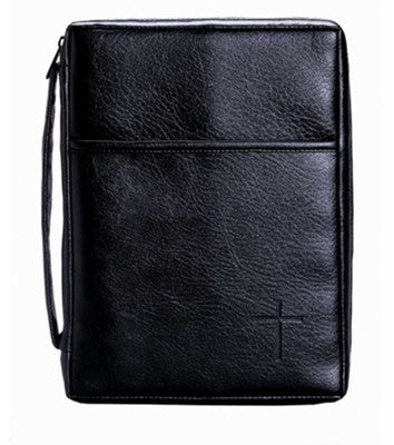 Black with Cross, Imitation Leather Bible Cover