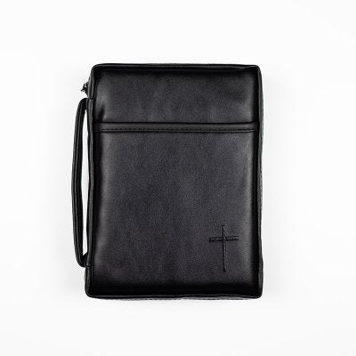 Black with Cross, Imitation Leather Bible Cover