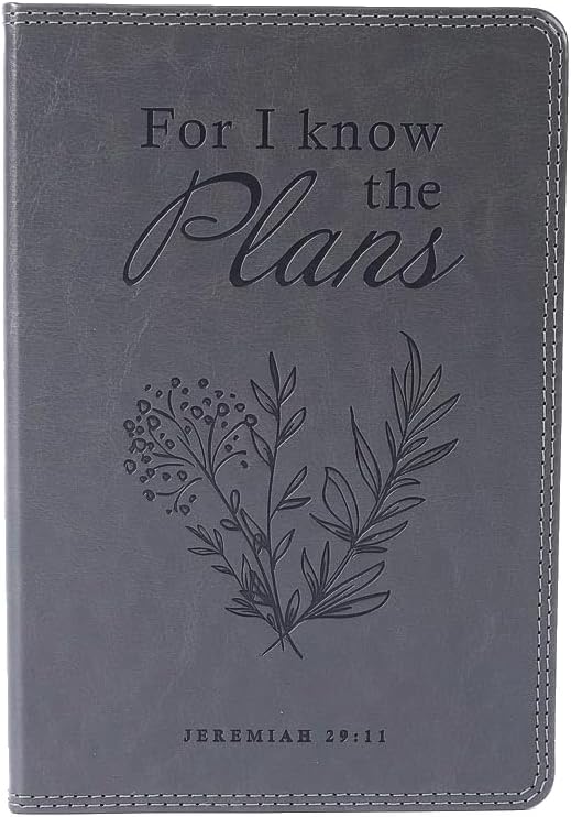 Jeremiah 29:11 Grey Hardcover Faux Leather Journal