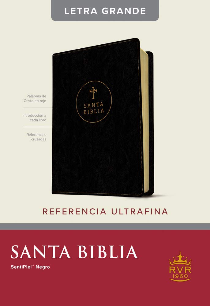 Santa Biblia RVR60, Edición de referencia ultrafina, letra grande (SentiPiel, Negro, Letra Roja) (Spanish Edition)