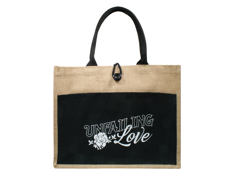 Jute Tote Bag Unfailing Love