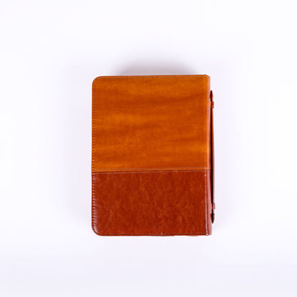IMITATION LEATHER STAND FIRM 2-TONE BROWN L
