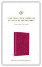 ESV Vest Pocket New Testament with Psalms and Proverbs, Red Letter (TruTone, Berry, Floral Design)