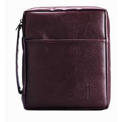 BIBLE COVER BURGANDY W/ HANDLE SM