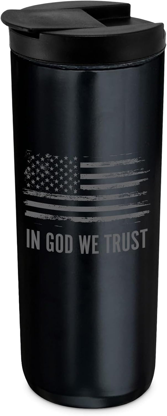 Tumbler Black 20 Oz In God We Trust