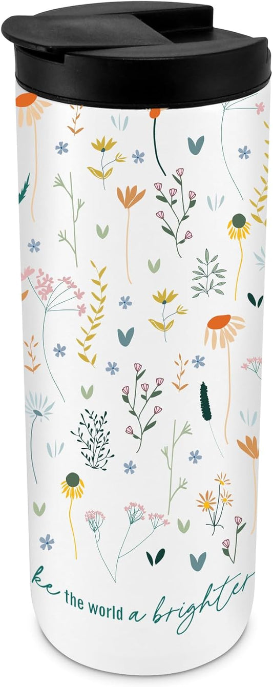 Tumbler With Lid, 20 Ounce Stainless Steel, Brighter Place