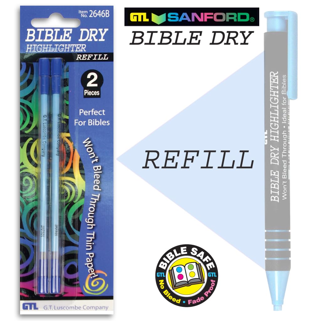 Bible Dry Highlighter Refills (2) Blue Carded