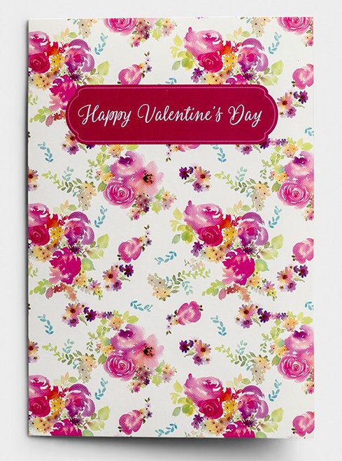 Valentine's Day - Valentine Floral - 12 Boxed Cards and Envelopes