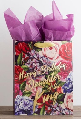 Gift Bag-Specialty-Birthday-Daughter Of The King-Romans 8:16-Large
