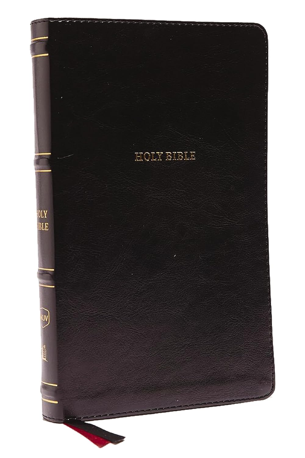 NKJV, Thinline Bible, Leathersoft, Black, Red Letter, Comfort Print: Holy Bible