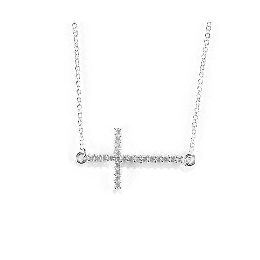 Sideways Cross Necklace, Large