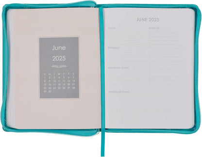 Trust in the Lord Teal Faux Leather 2025 Large 18-month Planner for Women