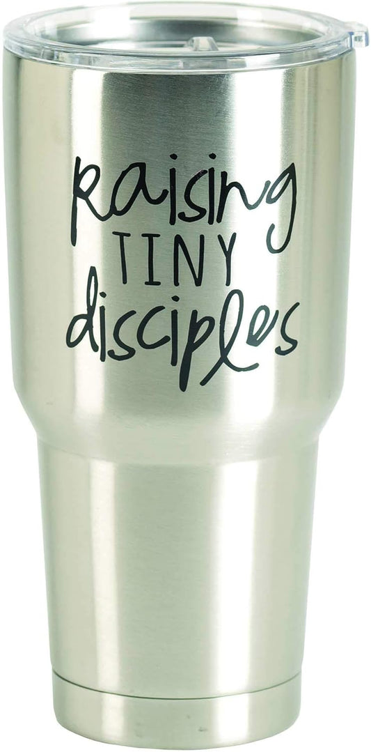 Raising Tiny Disciples Silver Tone 30 ounce Stainless Steel Travel Tumbler Mug