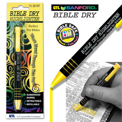 Bible Dry Highlighter - Yellow Carded