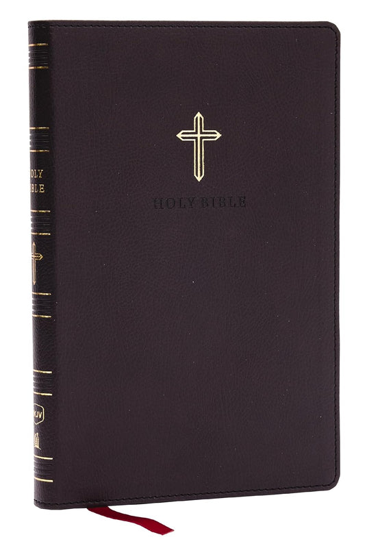 NKJV Holy Bible, Ultra Thinline, Black Leathersoft, Red Letter, Comfort Print