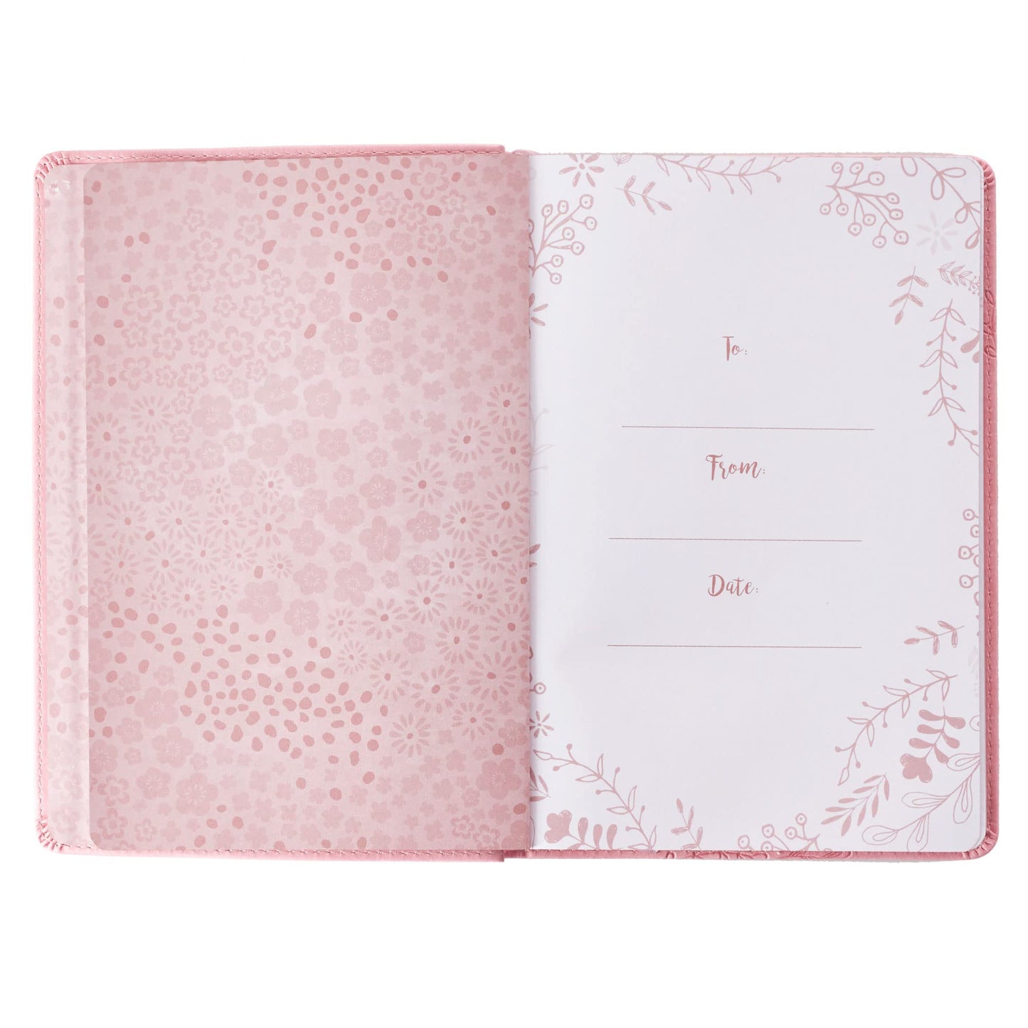 Journal I Know The Plans Jeremiah 29:11 Bible Verse, Inspirational Scripture Notebook, Ribbon Marker, Pink Faux Leather Flexcover, 336 Ruled Pages