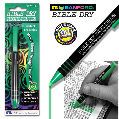 Bible Dry Highlighter - Green Carded