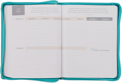 Trust in the Lord Teal Faux Leather 2025 Large 18-month Planner for Women