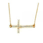 Necklace Gold Plated Side Ways Cross