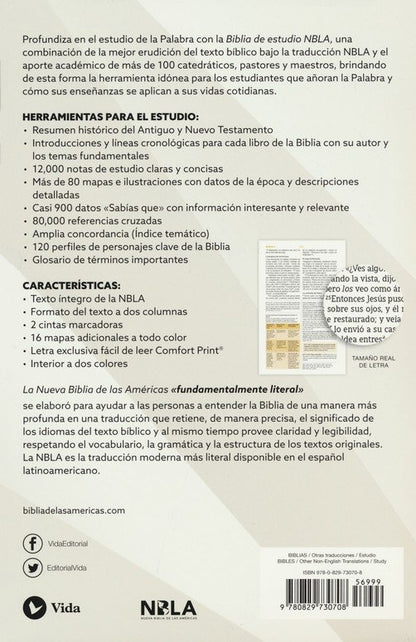 Biblia de estudio NBLA, Piel Imit., Gris (NBLA Study Bible, Leathersoft, Gray)