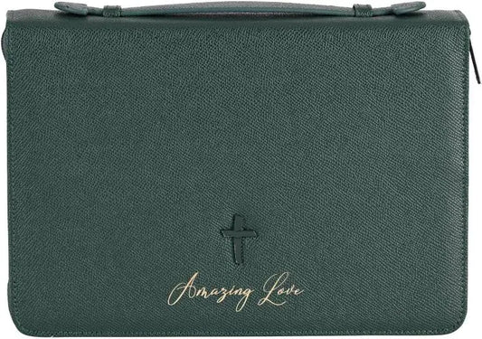 Bible Cover- Amazing Love Cross Green XL