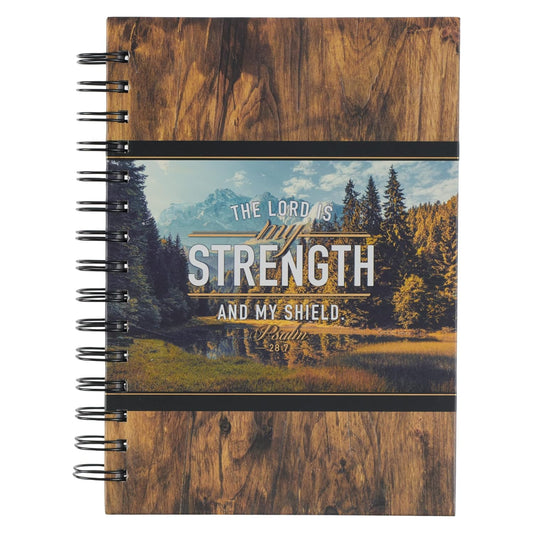 Journal w/Scripture for Men Lord is My Strength Psalm 28:7 Bible Verse