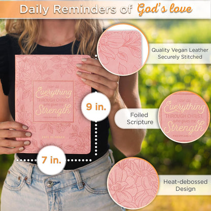 I Can Do Everything Pink Faux Leather 2025 Large 18-month Planner for Women - Philippians 4:13