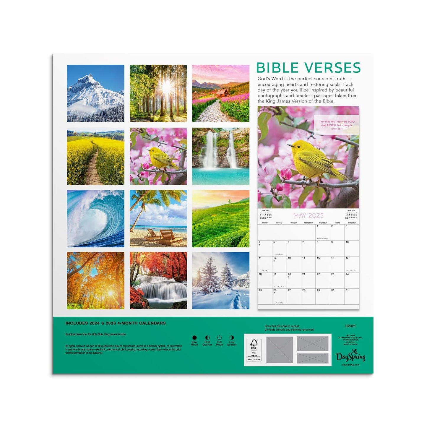 Bible Verses Featuring Scripture from the King James Bible: A 2025 Inspirational DaySpring Wall Calendar