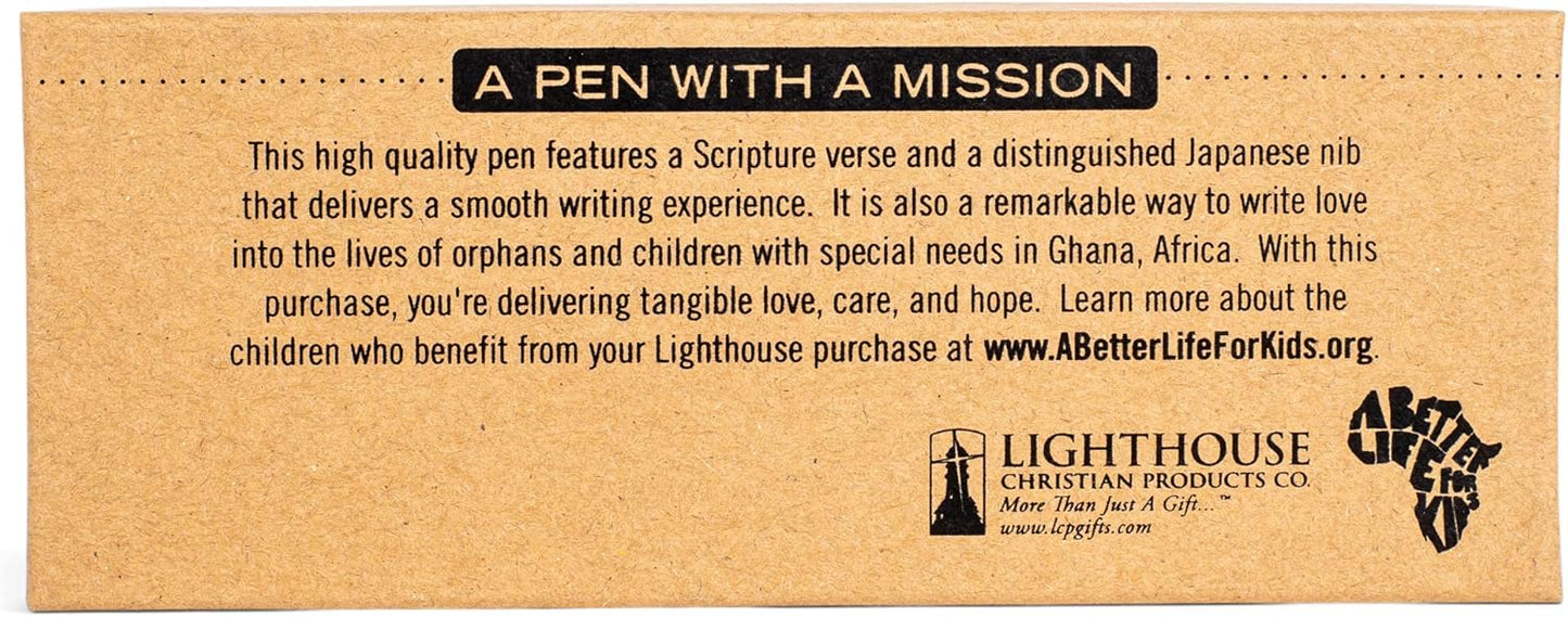 Lighthouse Christian Products Trust Scripture Inspirational Midnight Black 5.5 inch Metal Ballpoint Twist Pen