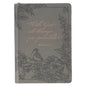 Journal With God Matthew 19:26 Gray Inspirational Notebook, Lined Pages w/Scripture, Ribbon Marker, Zipper Closure