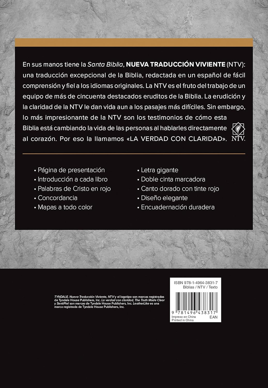 Santa Biblia NTV, Edición clásica, letra gigante (SentiPiel, Negro, Letra Roja) (Spanish Edition)