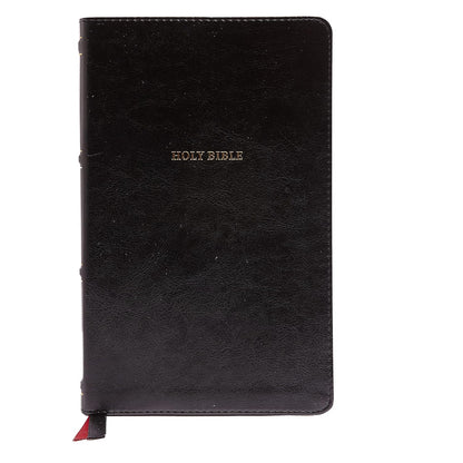 NKJV, Thinline Bible, Leathersoft, Black, Red Letter, Comfort Print: Holy Bible