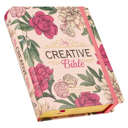 KJV Holy Bible, My Creative Bible, Faux Leather Hardcover - Ribbon Marker, King James Version, Pink Printed Floral