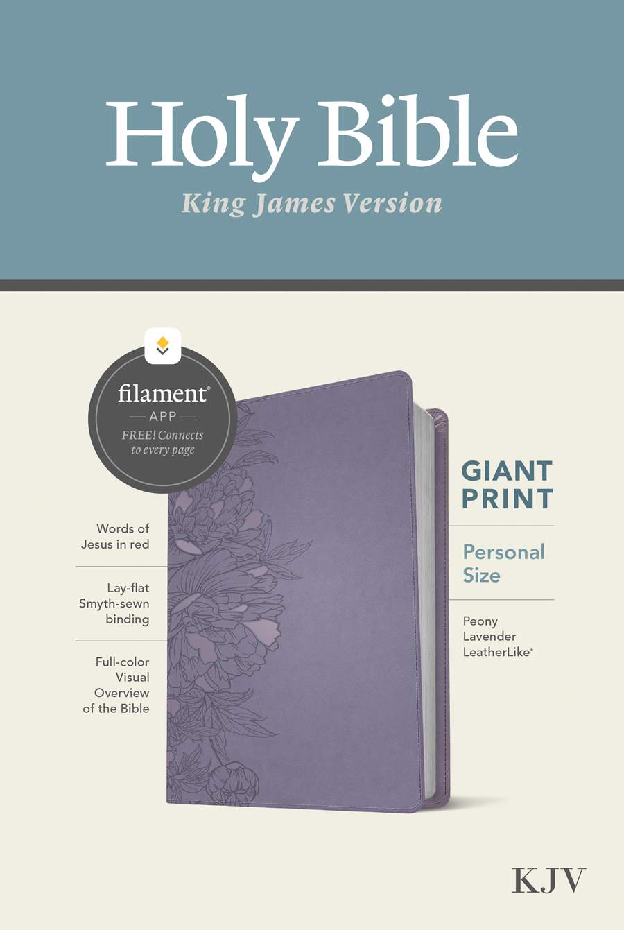 KJV Personal Size Giant Print Bible, Filament Enabled, Lavender