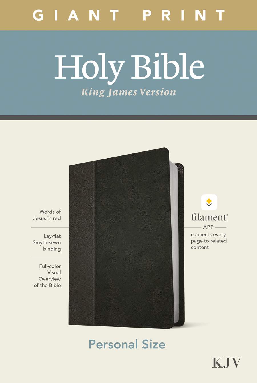 KJV Personal Size Giant Print Bible, Filament Enabled, Black