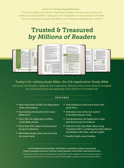 NLT Life Application Study Bible, Third Edition Indexed